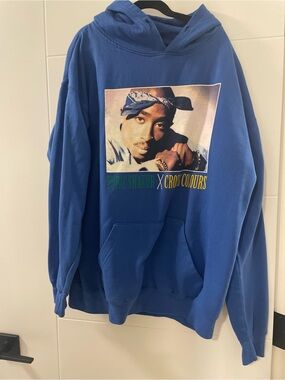 Tupac Shakur Graphic Blue Hoodie